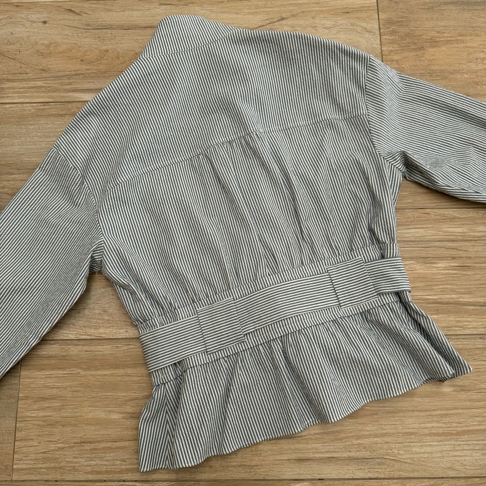 Veronica Beard York Seersucker Bomber Jacket Size Medium - Picture 11 of 16